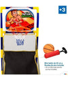 Canasta baloncesto con recogepelotas