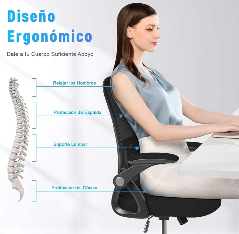 Silla de escritorio ergonómica ajustable - Naspaluro