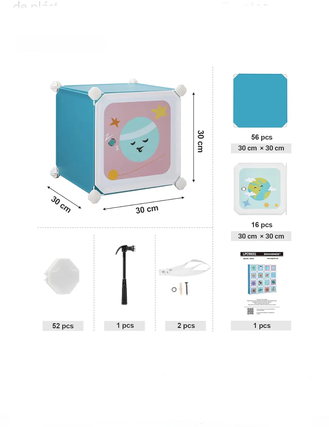 Armario Modular Infantil de 15 Cubos, Organizador