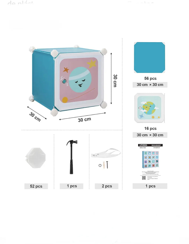 Armario Modular Infantil de 15 Cubos, Organizador