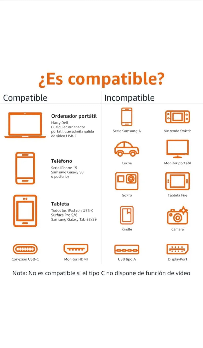 Amazon Basics - Cable de aluminio de adaptador