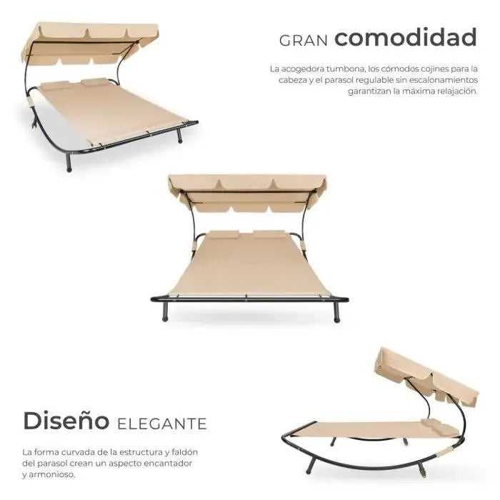 Tumbona con parasol