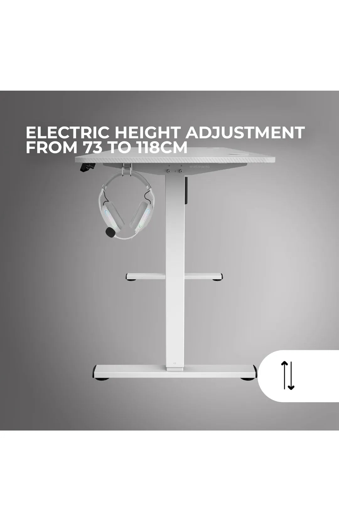 Mesa Elevable Eléctrica 73-118cm, Mars Gaming MGD