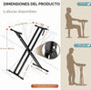 Soporte de teclado doble