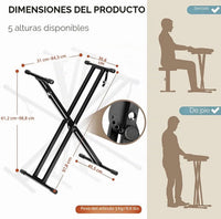 Soporte de teclado doble