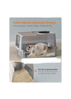 Caja de Arena de Acero Inoxidable para Gatos con Tapa Abatible