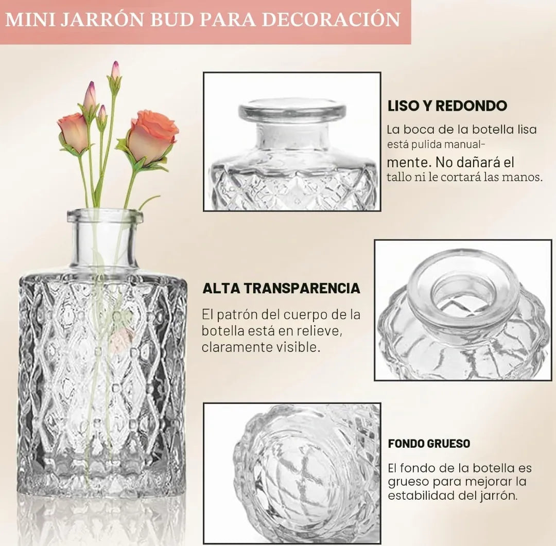 Juego de 32 mini jarrones de cristal