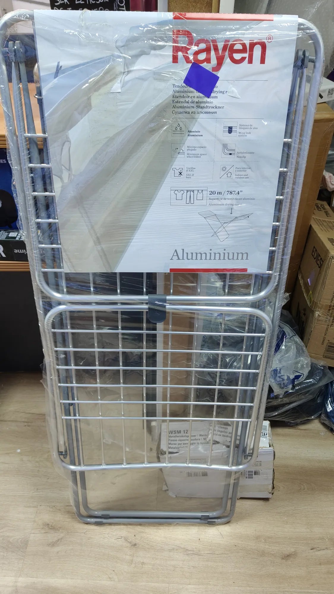 Tendedero de aluminio, Con superficie de 20 metros