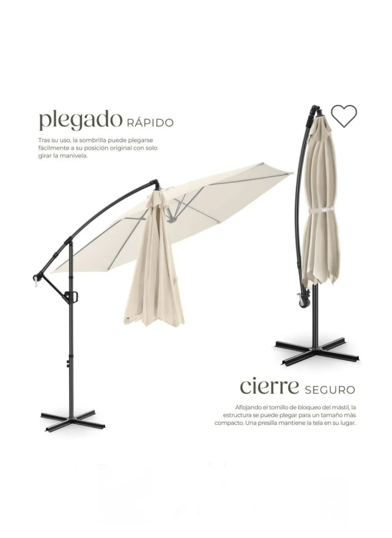 Parasol de brazo articulado ARTEMIS beige 3 x 3 m