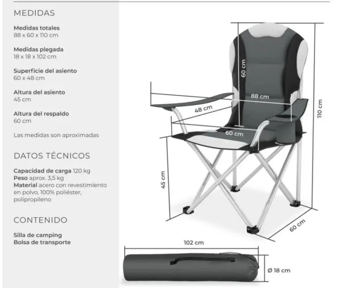 Silla de camping plegable