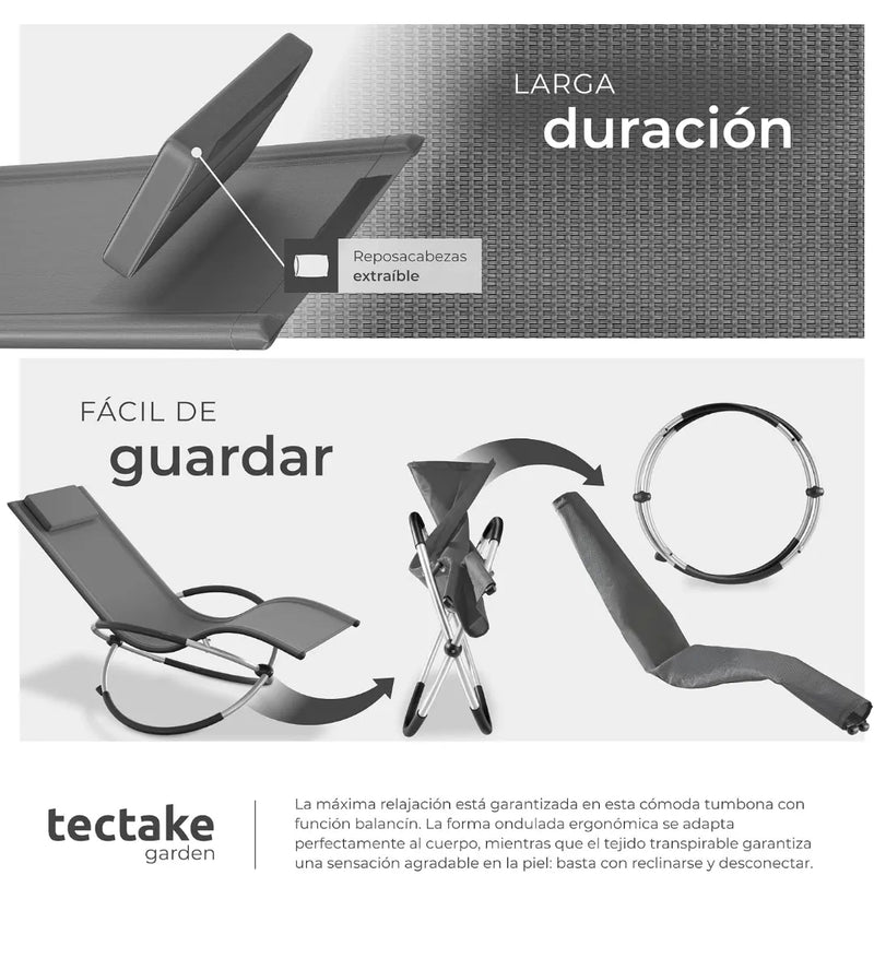 Tumbona Plegable con Función Balancín