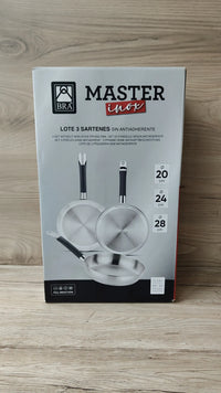 sartenes 20-24-28 cm, acero inoxidable, Sin Antiadherente