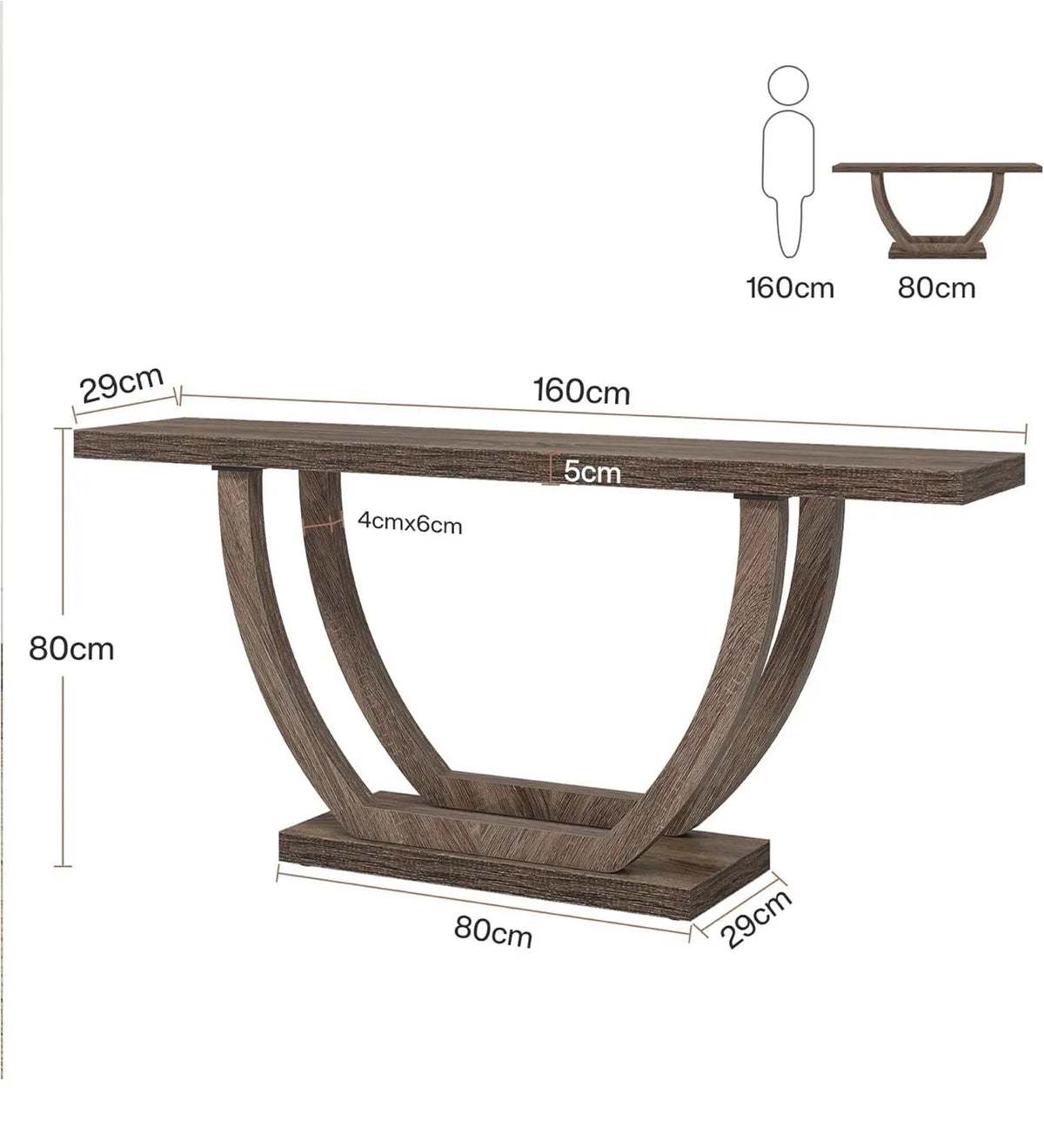 Mesa de consola de madera sólida