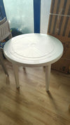 Mesa Resina Blanca Diametro 90 cm.