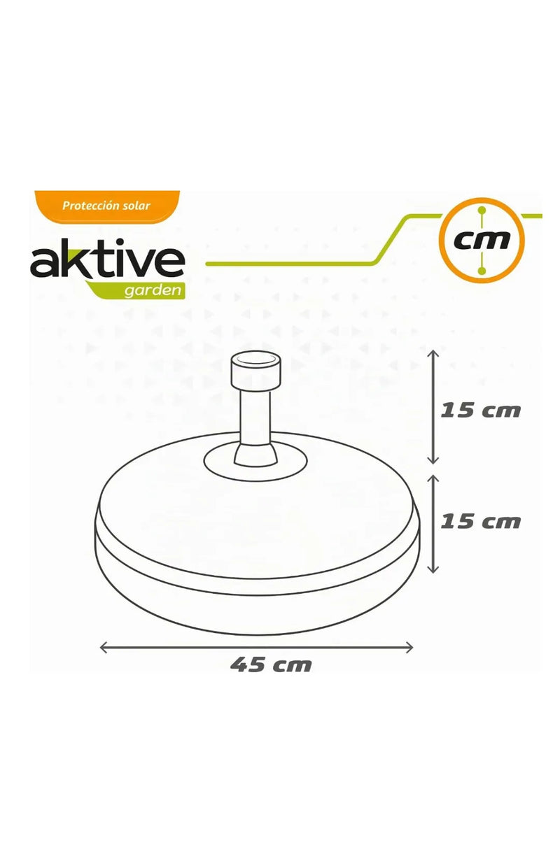 Base sombrilla terraza exterior circular negra, resistente al agua