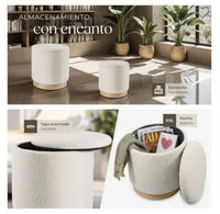 Set 2 taburetes con almacenamiento
