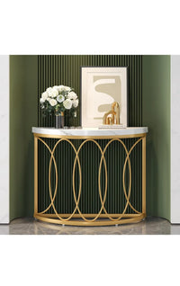 Mesa consola dorada, mesita de noche Tribesigns