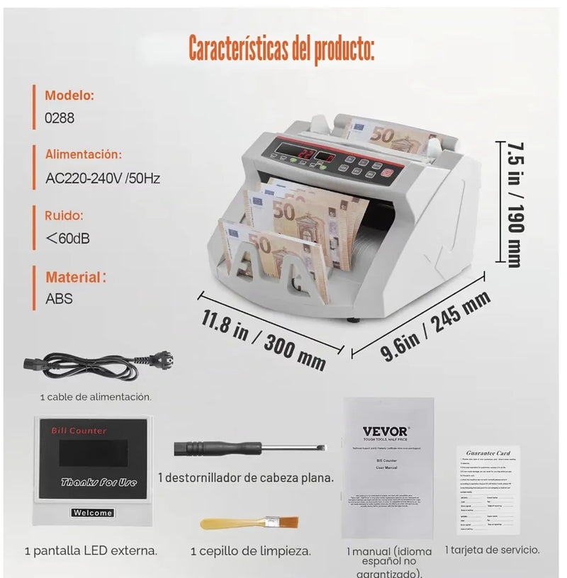 Contador de billetes Vevor