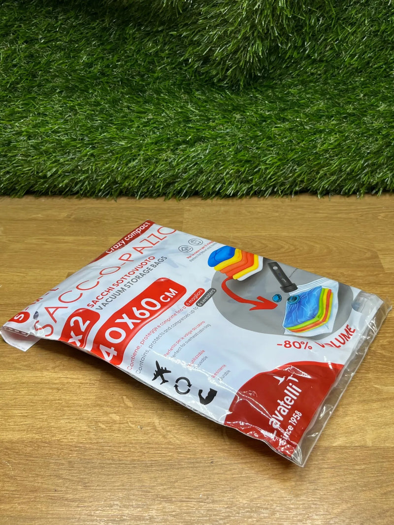 Set 2 Bolsas de Vacío para Ropa Viaje 40x60 cm Lavatelli