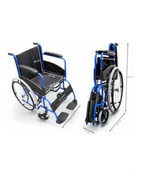 Silla de ruedas plegable, Acero, Basic Colors, Asiento 46cm