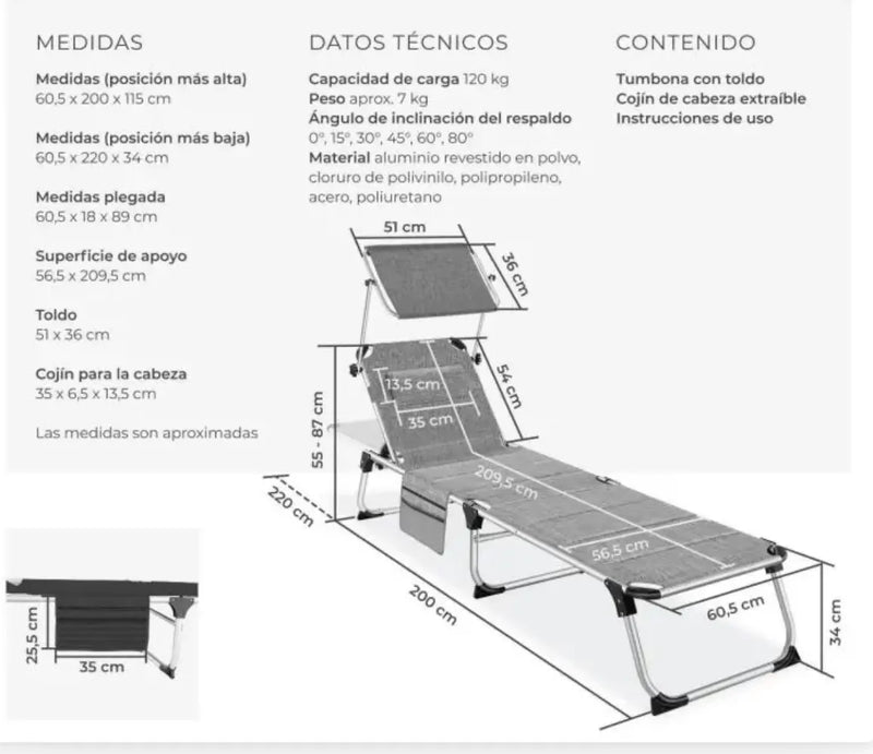 Tumbona de aluminio