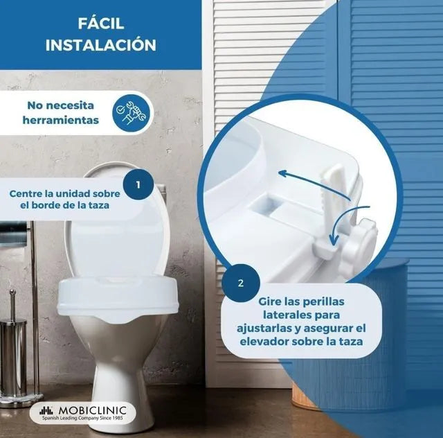 Elevador de WC para adultos con tapa - Mobiclinic
