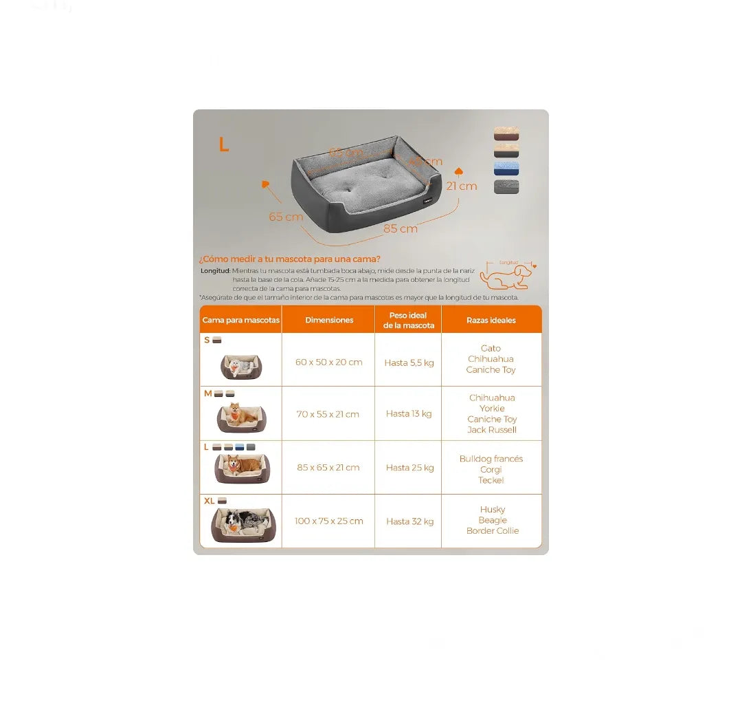 Cama para Perros Color Gris