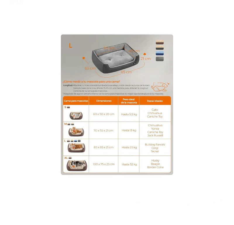 Cama para Perros Color Gris