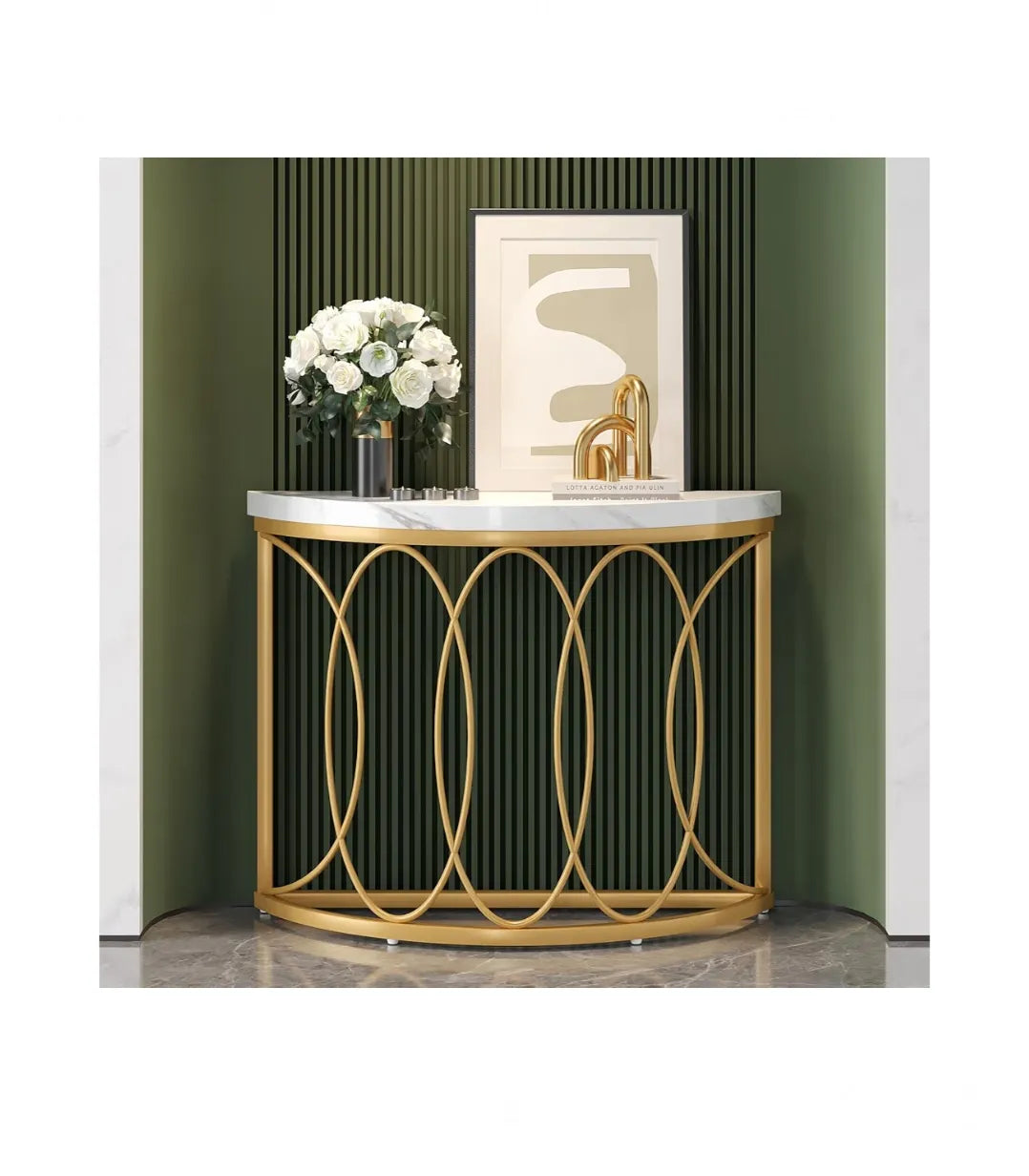 Mesa consola dorada