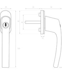 Juego de 4 pomos de puerta con llave - Kwmobile
