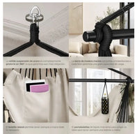 Silla colgante con cojines
