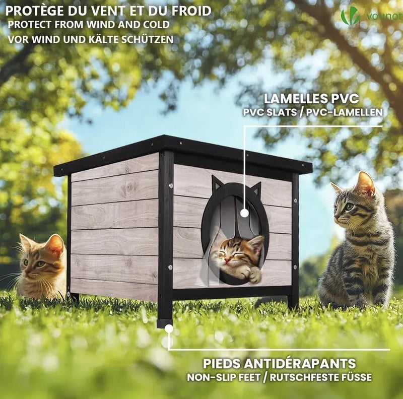 Casa para gatos de madera