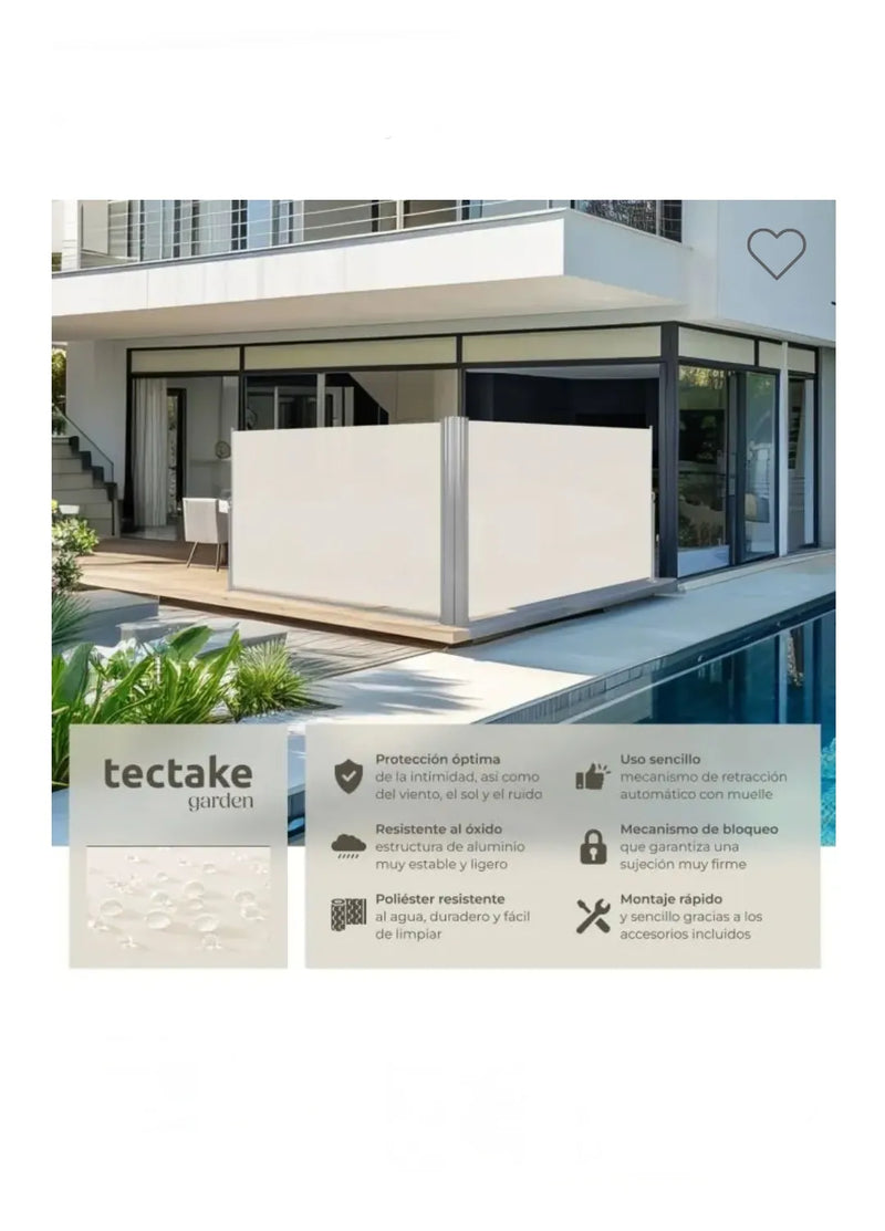 Toldo doble lateral de aluminio 2x6m