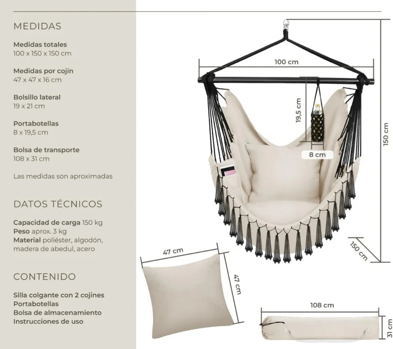 Silla Colgante Estilo Bohemio
