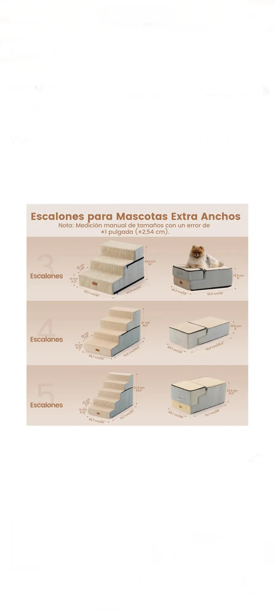 Escalera para perros beige - Gardner pet