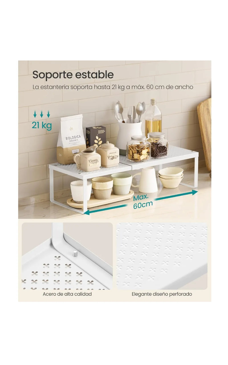 Juego de 2 Especieros, Extensibles, Organizador de Cocina,