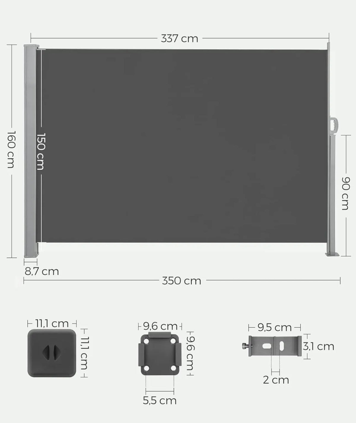 Toldo lateral Songmics