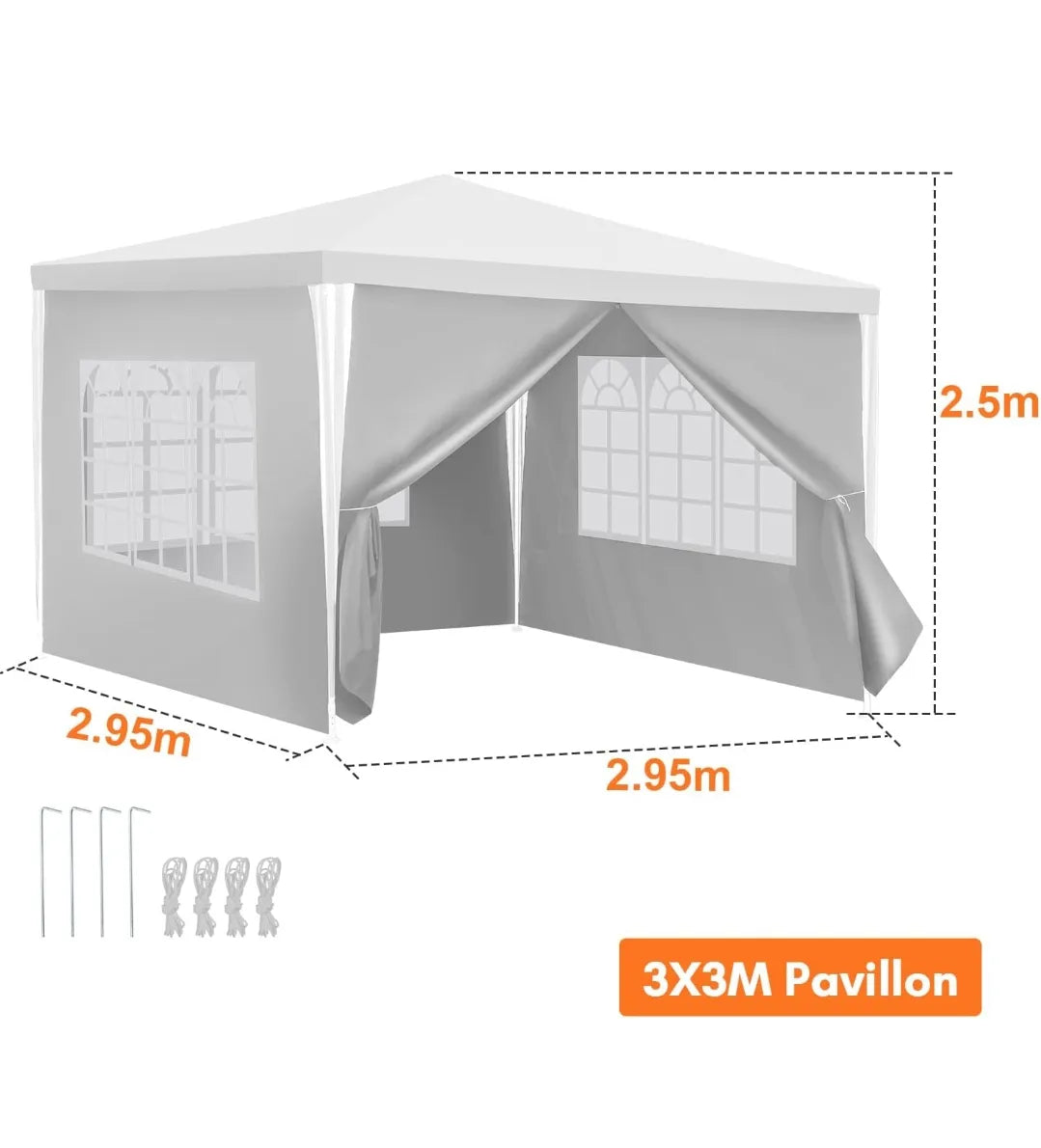 Carpa de jardín con paredes 3x3 - Vounot