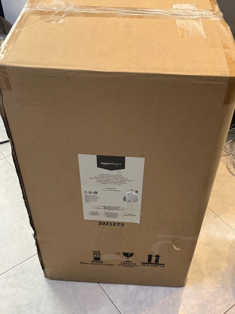 Cubo de basura redondo abierto Amazon Basics