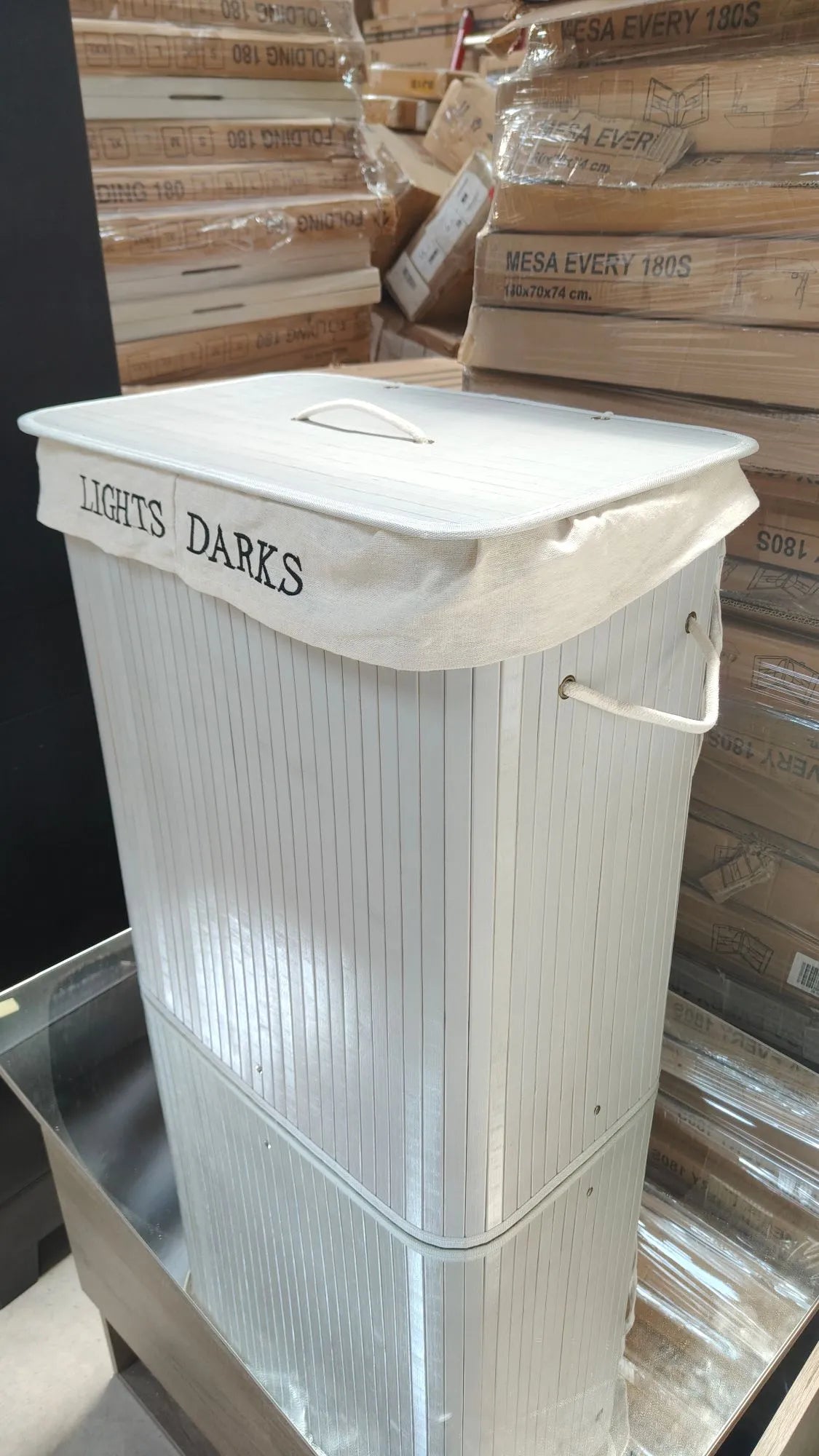 Cesto de ropa sucia, 100 L, cesto de ropa con tapa
