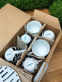 Juego de 6 tazas de café con plato