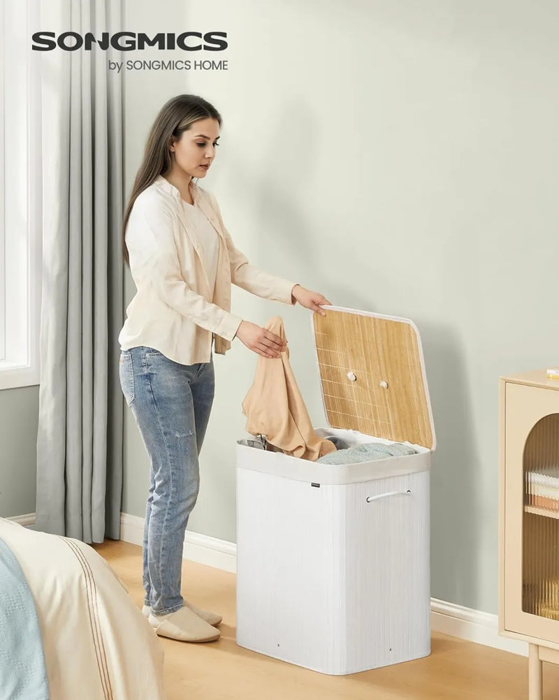 Cesto de la ropa sucia con tapa 120L