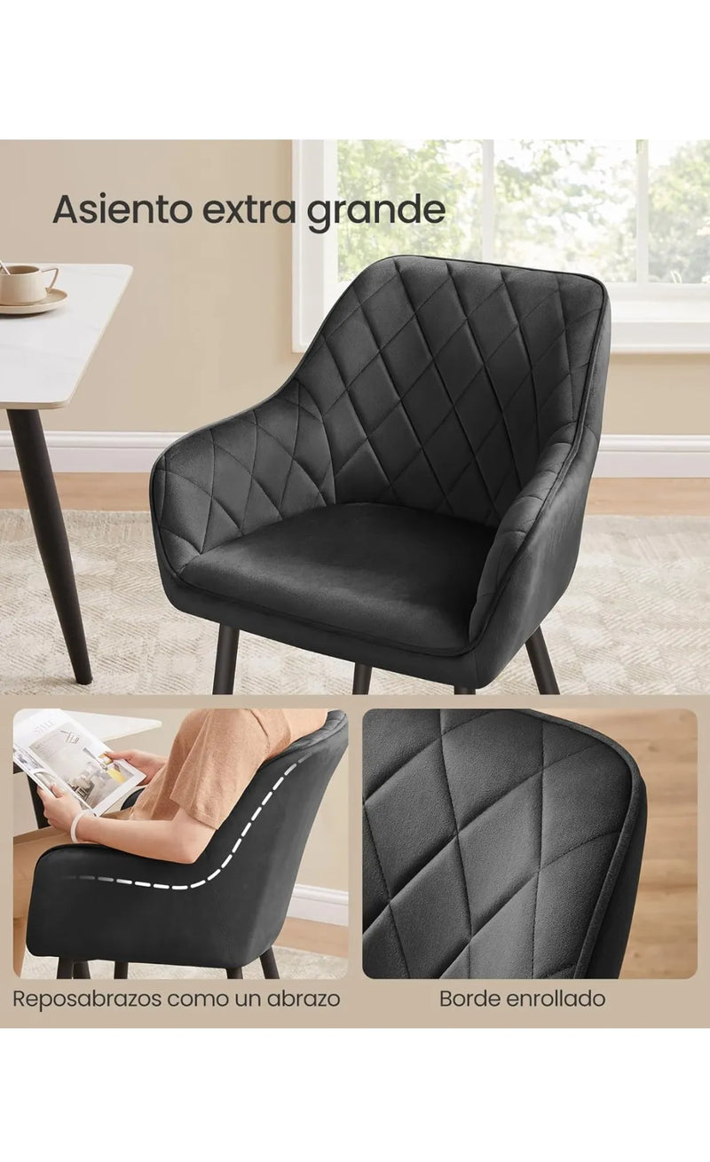 Silla de Comedor, Silla de Cocina, Sillón de Terciopelo