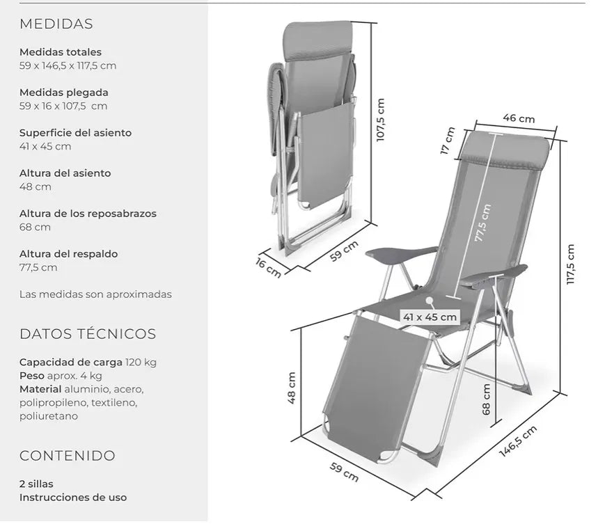 Conjunto de sillas jardín exterior