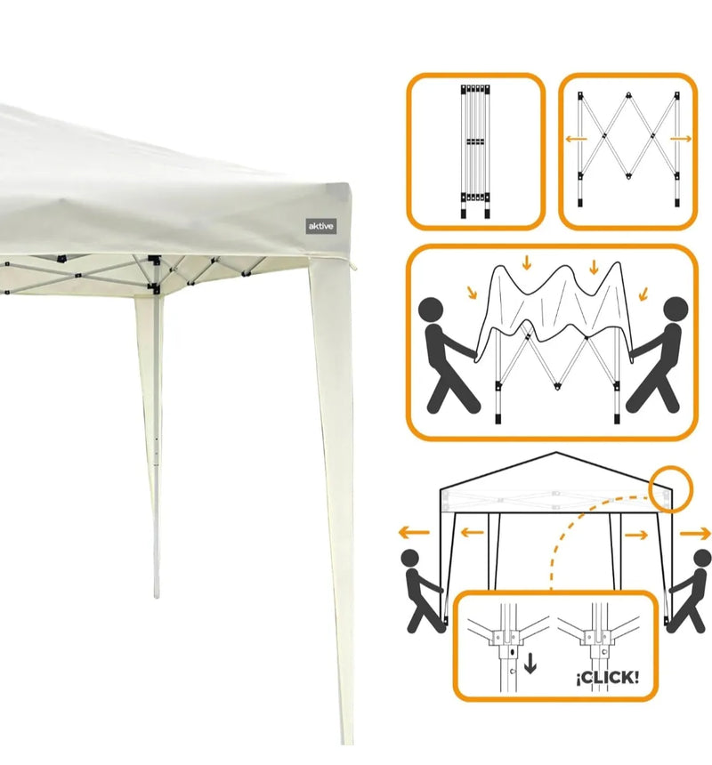 Carpa plegable 3x3 color beige - Aktive