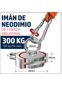 Imanes Neodimio Potente Fuerza de Atracción 300KG (2x 150kg)
