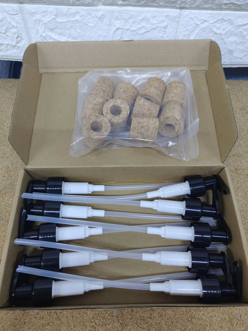 10 dispensadores de Bomba Negra con tapón de Corcho