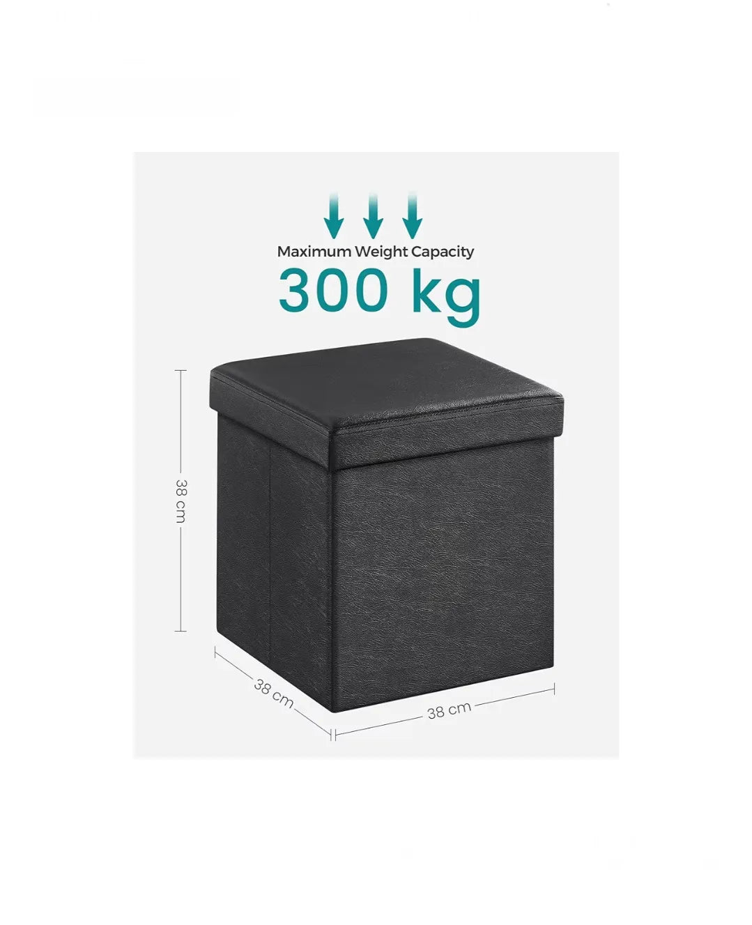 Baúl Puff Taburete Negro