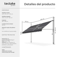 Toldo plegable para balcón 400x180