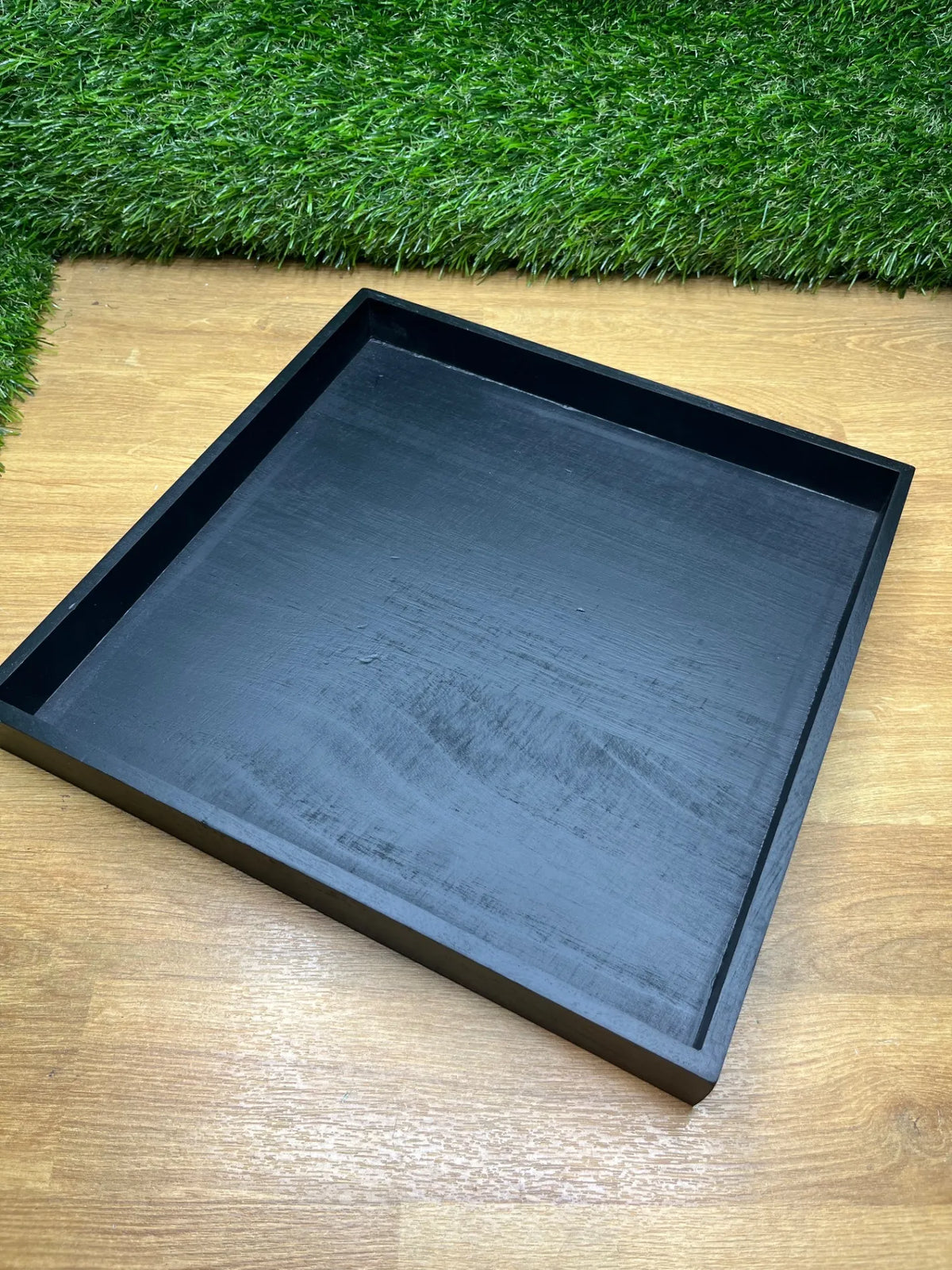 Bandeja Madera Rectangular Negra Paulownia